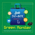 Green Monday Sale background. Green Monday sale banner design. vector illustration