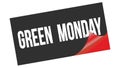 GREEN MONDAY text on black red sticker stamp