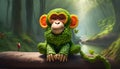 green monkey in the jungle
