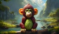 green monkey in the jungle