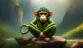 green monkey in the jungle