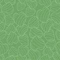 Green monochrome line art bouncy striped hearts packed together on a canvas-like textured background. Seamless vector pattern