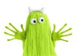 Green monster with big eyes Royalty Free Stock Photo