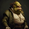 Baroque Minimalism: Ogre Humanoid In Captivating Costume