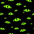 Green monster eyes on black background Royalty Free Stock Photo