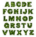 Green mosaic alphabet.