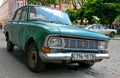 Green Moskvitch car in Lviv, Ukraine Royalty Free Stock Photo