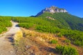 Green mountain against the blue sky Royalty Free Stock Photo