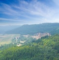 Green mountain covered by forest Royalty Free Stock Photo