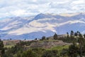 Green mountain landscape with Inca ruins of fortress Puka Pukara, Cusco Region, Peru Royalty Free Stock Photo