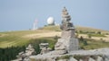 Green Mountain landscapes at the Wasserkuppe Peak in Hessen, Germany. Royalty Free Stock Photo