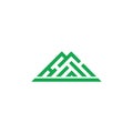 Green mountain simple triangle stripes geometric logo vector