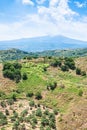 Green Mountain Slope And Etna Mount In Sicily