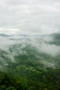 green mountain top view with village Royalty Free Stock Photo