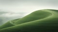 Minimalistic Landscape: A Dreamy Walk Up A Green Hill