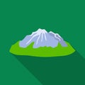 Green mountains.Mountain with snow.Different mountains single icon in flat style vector symbol stock illustration.