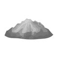 Green mountains.Mountain with snow.Different mountains single icon in monochrome style vector symbol stock illustration.