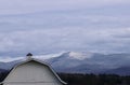 Green mountains with a light snow cover Royalty Free Stock Photo