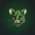 Green Mouse Head Tattoo Logo With Rat Inspiration