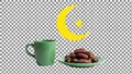 Green Mug, Dates, Crescent Moon Symbol Royalty Free Stock Photo
