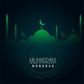 Green muharram mubarak islamic background