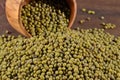 Green mung beans in a bowl