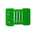 Green Musical instrument accordion icon isolated on transparent background. Classical bayan, harmonic.