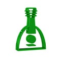 Green Musical instrument balalaika icon isolated on transparent background.