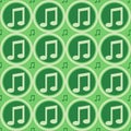 Green musical notes pattern