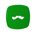 Green Mustache icon isolated on transparent background. Barbershop symbol. Facial hair style.