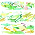 Green Natural Abstract Expressionist Watercolor Brush