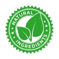 Green Natural Ingredients Rubber Stamp Badge Royalty Free Stock Photo