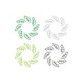 Green Natural Leaves Bio Eco Raw Food Logo Royalty Free Stock Photo