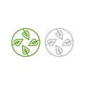 Green Natural Leaves Bio Eco Raw Food Logo Royalty Free Stock Photo