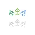 Green Natural Leaves Sign, Symbol, Logo