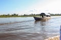 Green nature of amazon river from the boat sie of view in Leticia, Colombia Royalty Free Stock Photo