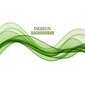 Green wave on a white background, horizontal green lines, smoothly moving elegant wave Royalty Free Stock Photo