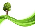 Green nature background. Eco concept illustration. Abstract vector with copyspace Royalty Free Stock Photo