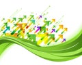 Green nature background. Eco concept illustration with arrows