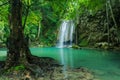 Green nature with beautiful waterfall, Erawan waterfall loacated Kanchanaburi