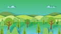 Green nature forest landscape scenery banner background paper ar Royalty Free Stock Photo