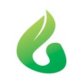 Green nature leaf flame shape logo design Royalty Free Stock Photo