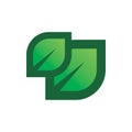 Green nature leaf group logo design