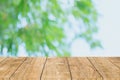 Green nature white clean with wooden table forground for template mock up display products background Royalty Free Stock Photo