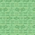 Green nautical vector repeat pattern for kids
