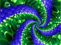 Green navy blue flower spiral abstract fractal effect pattern background. Floral spiral abstract pattern fractal. Incredible