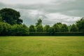 A green, neatly trimmed lawn