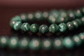 Green necklace of beads of malachite Royalty Free Stock Photo