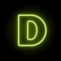 Neon letter D on black