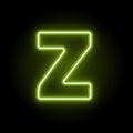 Neon letter Z on black